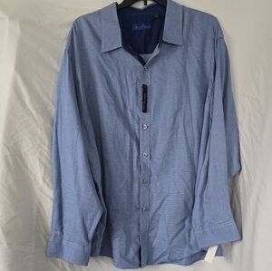 Van Heusen Blue Patterned Mens Dress Shirt 20-20.5 3X Big & Tall NEW